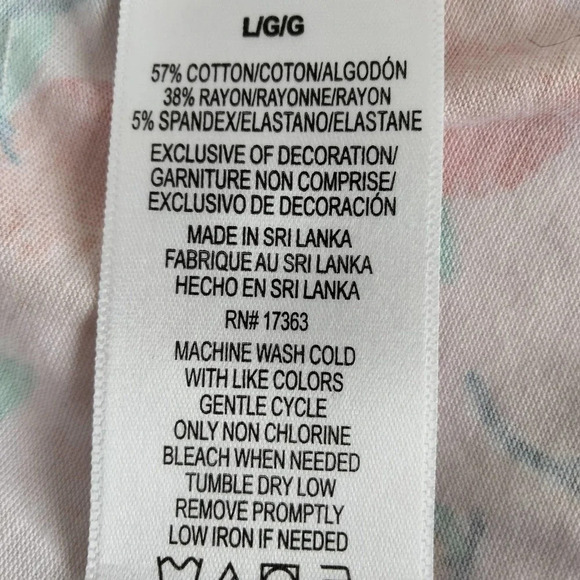 Cuddl Duds Women L Top Pink Mult color Peach Graphic Print NEW - Picture 9 of 11